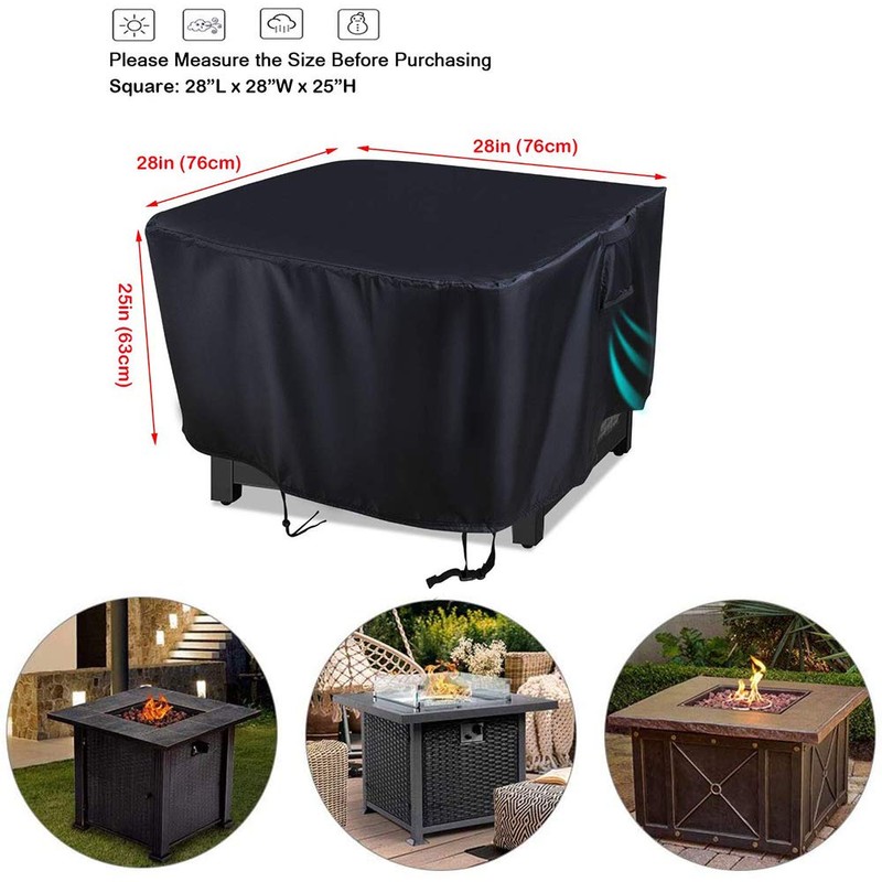Aidetech Fire Pit Cover Square 28”L x 28”W x 25”H,