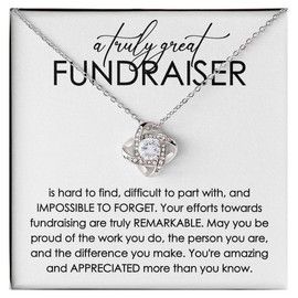 Fundraiser Necklace Message Card Box Love Knot Standard - Is Hard To Find Difficult To Part With - Appreciation Fundraising Donation Caretaker