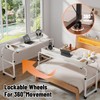 Overbed Table with Wheels, Overbed Desk with Adjustable Length and