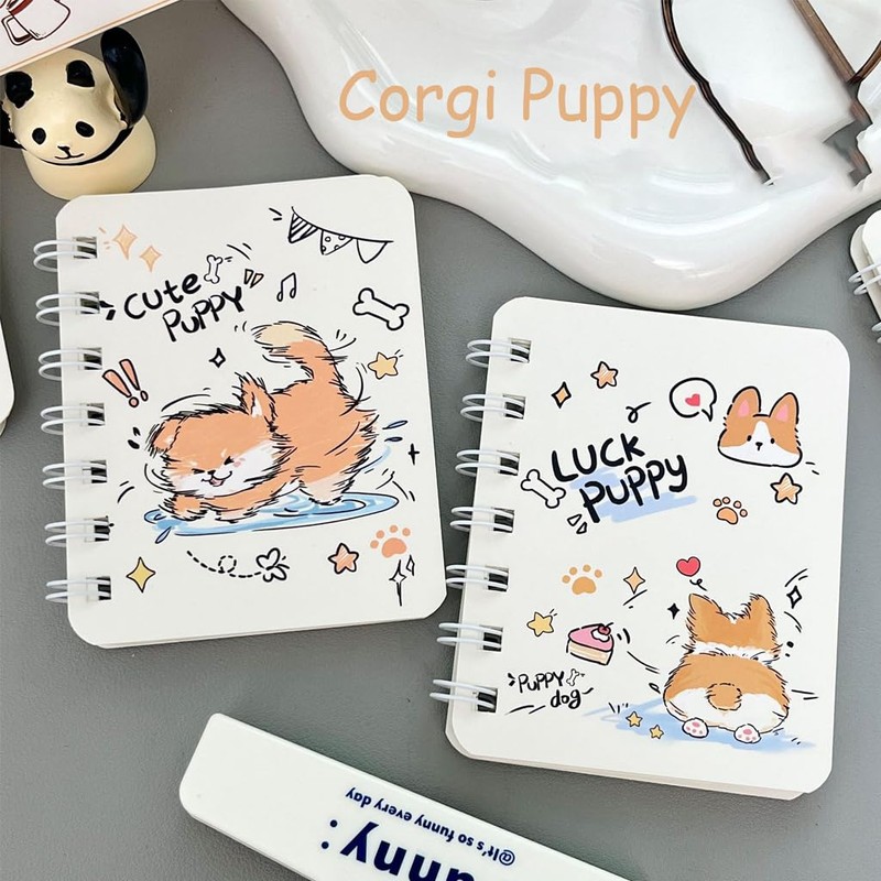 4 Pack A7 Spiral Notebooks, 160 Pages Lined Design Journals