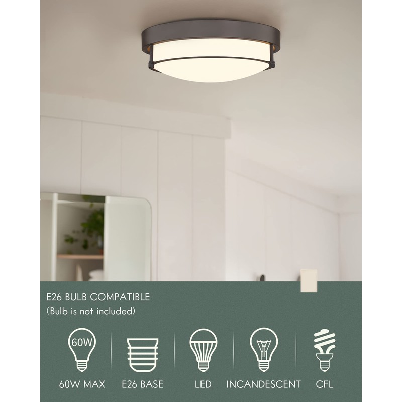 Cargifak 12 inch Flush Mount Ceiling Light, 2-Light Close to