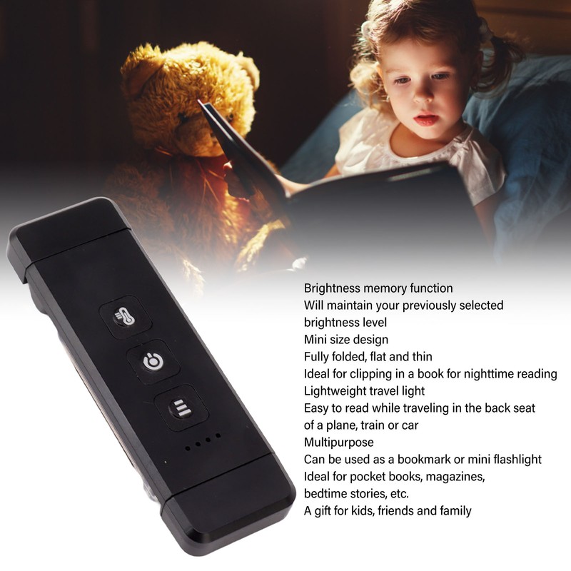 Clip On Book Light Multipurpose Ultrathin Mini 3 Levels Brightness
