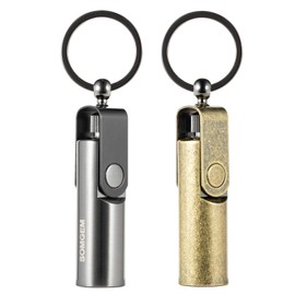 SOMGEM Permanent Match Keychain 2 Pack, Kerosene Refillable, Waterproof Flint Fire Starter for Outdoor Camping Emergency Survival