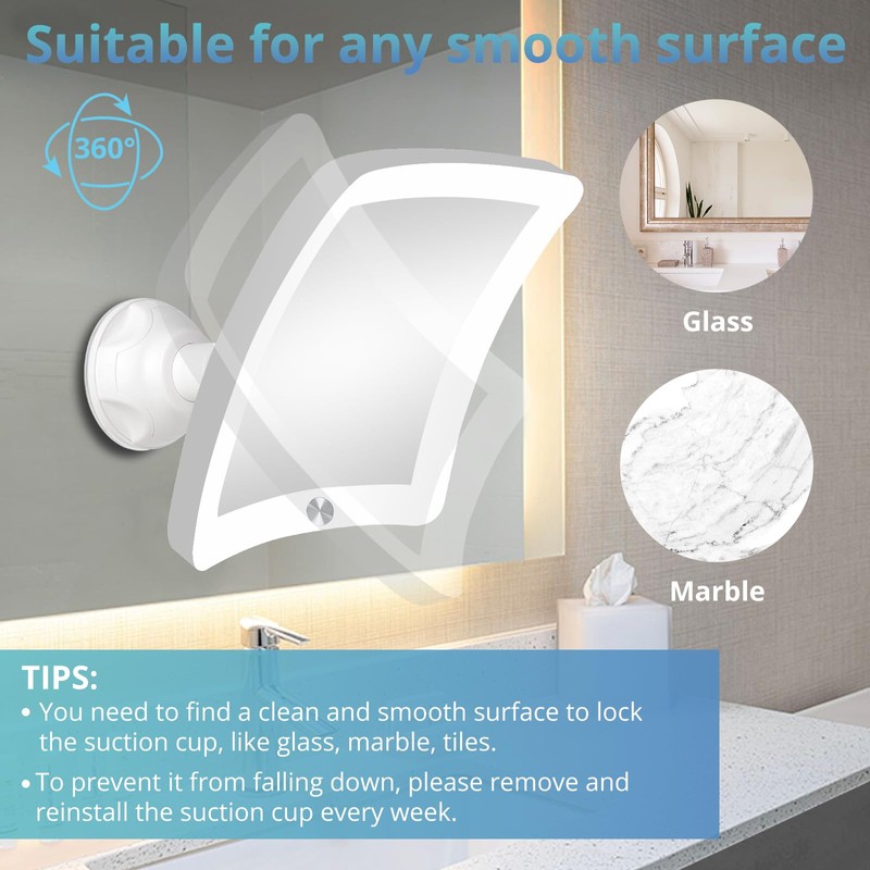Fabuday 20X Magnifying Mirror with LED Light, 7 Inch Upgraded