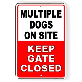 SignWarehouseUSA Sign Or Decal Beware Of Dog Will Bite Security Attack Guard Warning Trespassing - 12" x 18" .032 W/ Holes