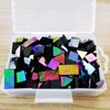 200g Iridescent Glass Mosaic Tiles, 270 Pieces, 4 Shapes, Mixed