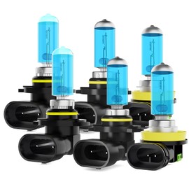 XG Glitter Headlights Fit for Honda Accord 2008-2012 Sedan & 2006-2007 Halogen Headlight Bulbs, 9005 High Beams 9006 Low Beams h11 Fog Lights, High Power 6000K White Light, Pack of 6