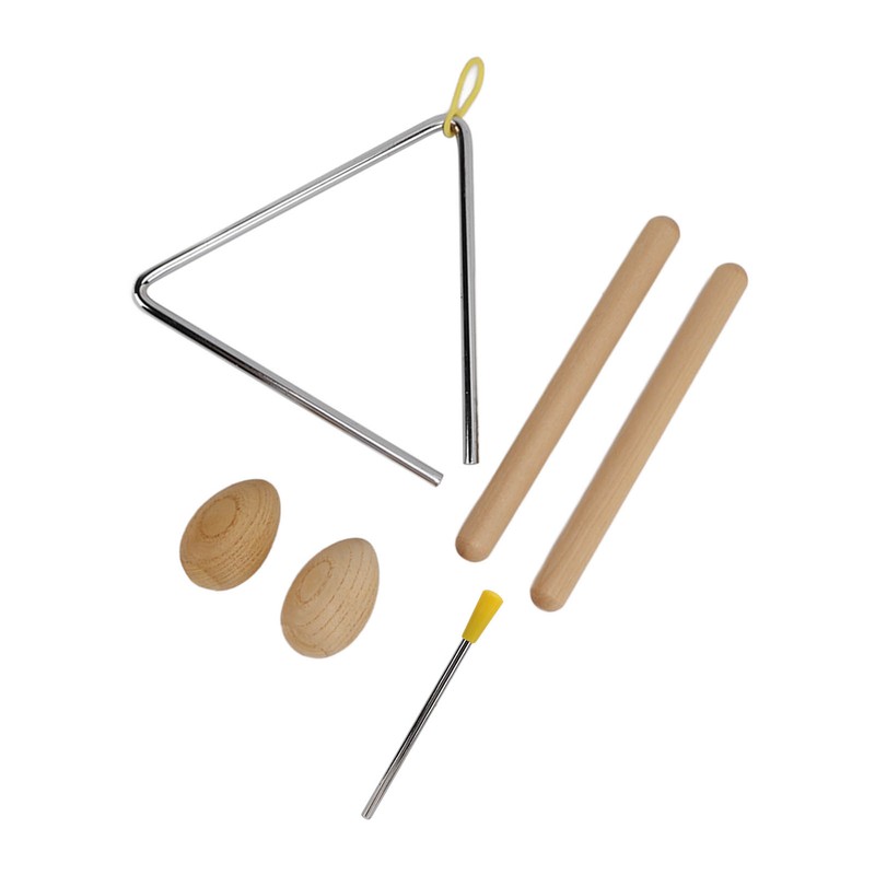 Triangle Percussion Instrument Set Wood Musical Percussion Instrument Toy for