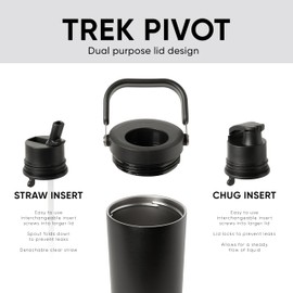 Simple Modern Trek Pivot | 30oz Flip Straw Tumbler with Handle | Water Bottle & Boot | Interchangeable Straw & Chug Lids | Insulated Stainless Steel Jug | Gym Sports Outdoors | Ice Gray