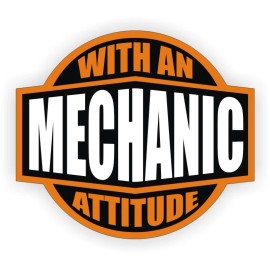 Unbranded 3pcs Mechanic With An Attitude Hard Hat Decals Toolbox Chest Helmet Stickers