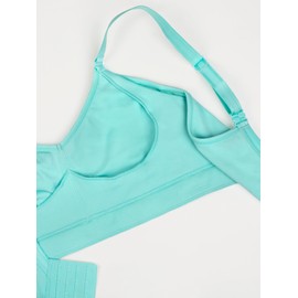 Curvy Couture Women's Smooth Seamless Comfort Wire Free Bra, Aruba Blue