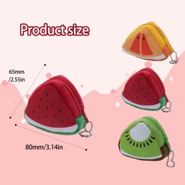 3 pieces coin purse, mini bag, purse for small, coin bag coin women, children girls women, fluffy purse girls, kawaii little mini purse, coin purse (one of each orange, kiwi and watermelon), black,