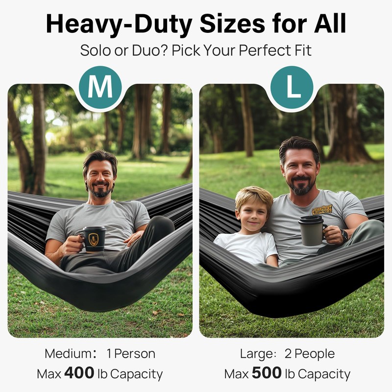 Kootek Camping Hammock 500 lbs Capacity, Portable Hammocks with Tree