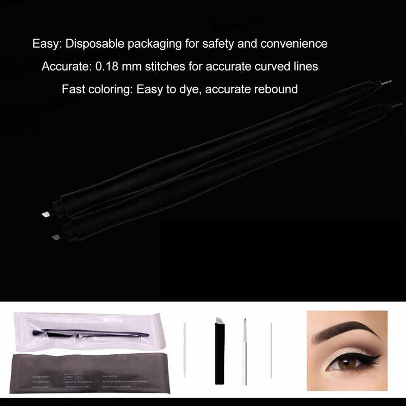 10pcs Microblading Pen Professional Double Headed Disposable Manual Eyebrow Eyeliner