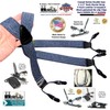 Tirantes de doble clip con doble clip, color azul oscuro,