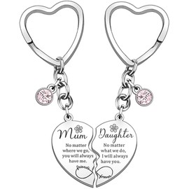 TRHDFW Mother Daughter Heart Matching Keyring Keychain Set Gifts For Mum Mothers Day Birthday Christmas Presents From Daughter