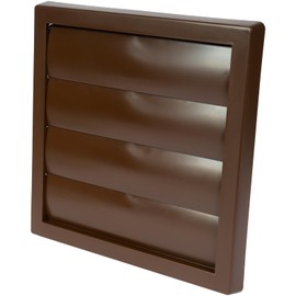 Vent Systems 6" Inch Brown Exhaust Vent Cover - Dryer Vent Hood - Louvered Dryer Duct Vent Cover - Vent Hood Cap - One-Directional Plastic Air Exhaust Grille - HVAC Louver Grill for Exterior Use