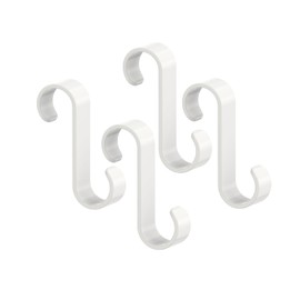 POOL FELLOWS S Hooks for Hanging,Heavy Duty S Shaped Hook, Thicken S Hanger for Plants, Bags, Clothes, Outdoor, Garden, Pool (White, 3.3 inches, 4pcs)