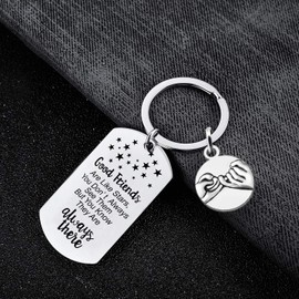 BESPMOSP Best Friends Keychain Good Friend Are Like Stars Keyring Friendship Gifts Birthday Gift Graduation Keychain (Style1)