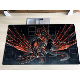 Mlikemat New Playmat Red-Eyes Darkness Dragon CCG TCG Trading Card Game Mat + Free Bag (ZD014-322-A)