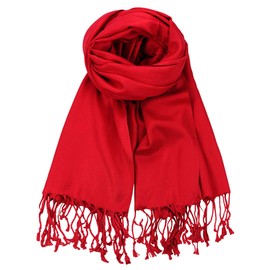 NYFASHION101 Women's Fabulous Plus Size Soft Pashmina Viscose Scarf Shawl Wrap, Red #4