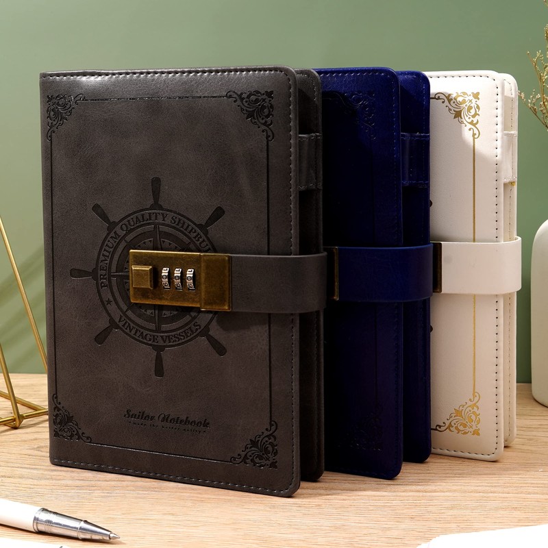 CAGIE Diary for Adults Boys Girls Men with Lock Retro