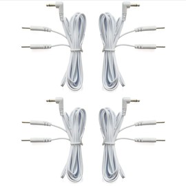 EMS Conductive Cord DC3.5mm Pin Type Electrode Lead Wire Cable Standard Connection Cable for EMS Massage Unit (4 Pieces)