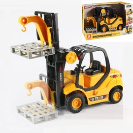 Cdymkf 11.8"(30cm) Toy Forklift Truck with Pallet, Scale(1:16) Fork Truck with Lights & Sound, Friction Powered, Ages 3+