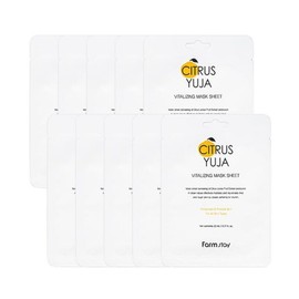 Farmstay 팜스테이_시트러스 유자 바이탈라이징 마스크 시트 23ml 10매 Palm Stay Citrus Yuzu Vitalizing Mask Sheet 23ml 10 Sheets