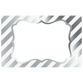 Fun Express - White & Silver Foil Label Stickers 100pc for Wedding - Stationery - Stickers - Stickers - Roll - Wedding - 100 Pieces