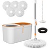 Spin Mop Bucket with Wringer System Extended Mop Handle 61＂Mop