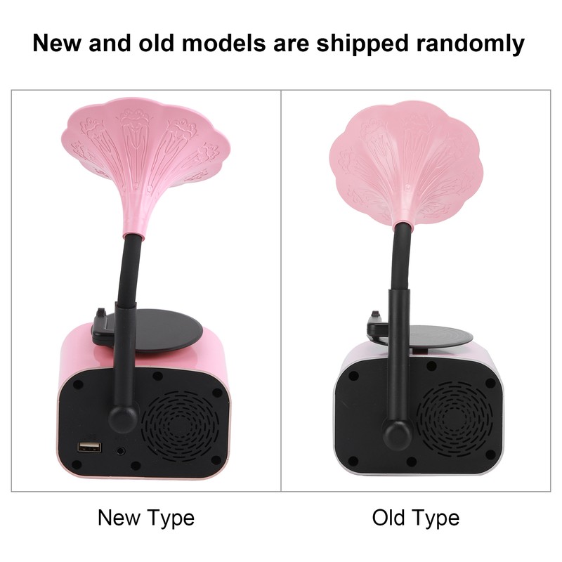 Portable Phonograph Vintage Retro Bluetooth Speaker Loudspeaker Box Equipment Accessorypink