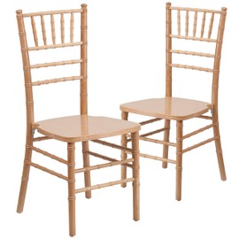 Flash Furniture 2 Pack HERCULES Series Natural Wood Chiavari Chair