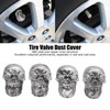 4PCS Tire Valve Cap Set Skull Style Dustproof Universal for