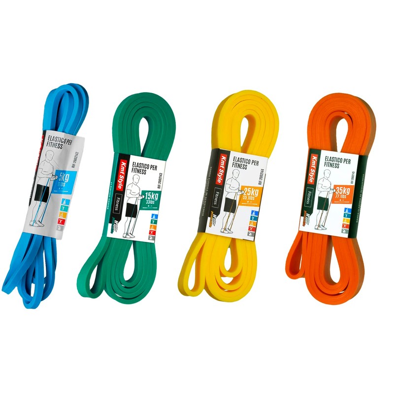 Set of 4 Elastic Resistance Bands for Fitness Crossfit Training