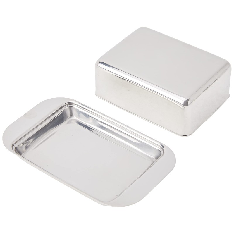 Weis 14256 Butterdose, Edelstahl, Silber, 12.5 x 7.5 x 4.5