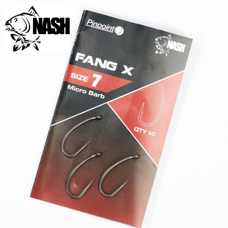 Nash Pinpoint Fang X Micro Barbed Hooks Qty 10 (Size