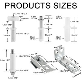 12 Piece Bi-Fold Door Repair Kit, Bifold Door Hardware Repair Replacement Part with 3/8" Swivels, 7/8" to 1" Guide Wheel and Brackets for Accordion Barn Folding Door