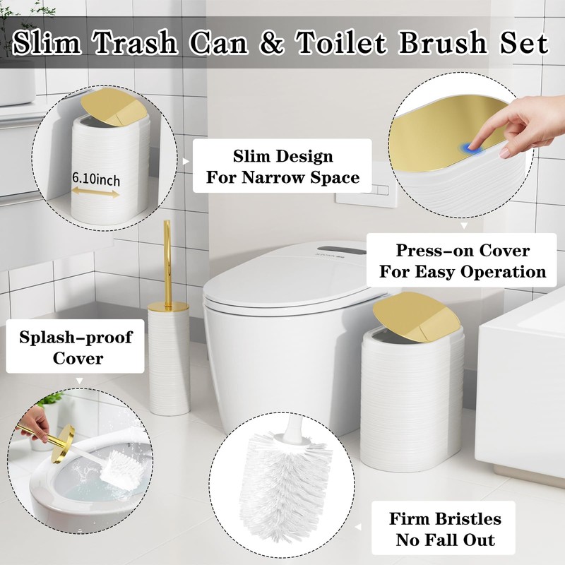 InnJoey Bathroom Set, 10PC Bathroom Accessory Set, White Bathroom Accessories,