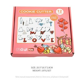 MayeBridge Valentine's Day Heart Cookie Cutter Set, 8 Pieces, Stainless Steel, Dishwasher Safe