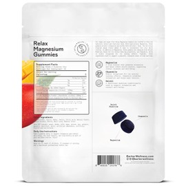Barker Wellness Co Barker Wellness Relax Magnesium Gummies | Stress Relief, Muscle Tension & Relaxation | Reishi Mushroom & Chamomile | Vegan, Sugar-Free | Tropical Mango | 60 Gummies