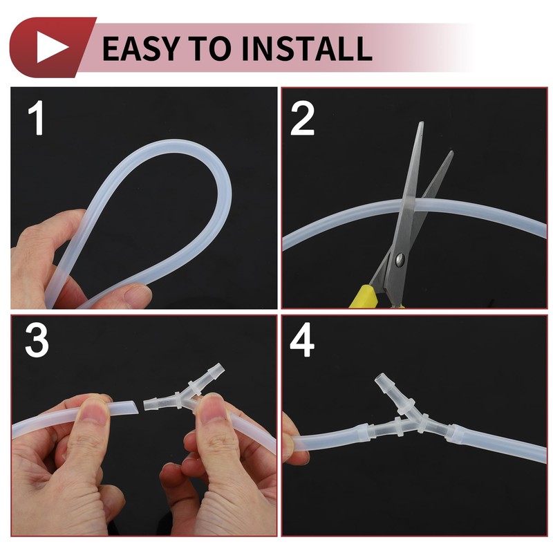 HEROFFIX 4 Pcs Aquarium Plastic Hose Barb Fitting 1/8" Barb