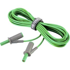 VOLTCRAFT MSB-501 Safety test lead Lamellar connector 4 mm Lamellar plug 4 mm 5.00 m Green 1 pc.