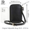 Genuine Leather Small Crossbody Phone Zipper Wallet with Replacement Adjustable