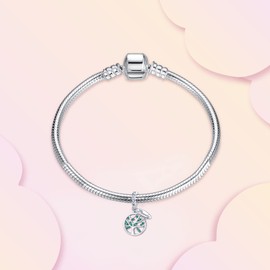 Annmors 925 Sterling Silver Bead Charms for European Bracelets and Necklaces, Love Skull Snowflake Beads with 5A Cubic Zirconia, Christmas, Valentine's Day, Mother's Day, Gift Tag for Women and Girls,