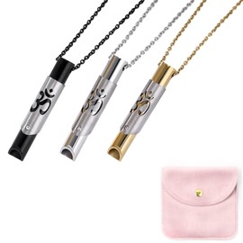 Bettinay 3 PCS Breathing Necklace, Anxiety Necklace, Portable Breathlace with Jewellery Bag for Men Women