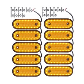 A ABSOPRO Front Rear Side Marker Light 2 LED for Truck Amber (Set of 10)