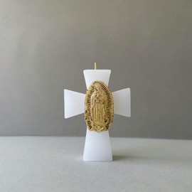 Recuerdo Para Bautizo Vela Cruz Mini Virgen De Guadalupe 12 Pzs