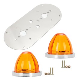 WIKIBB For Peterbilt 359/379/389 W900L Cab Dome Light Panel Frame Kits Amber Watermelon Light Bracket Kits 12V-24V