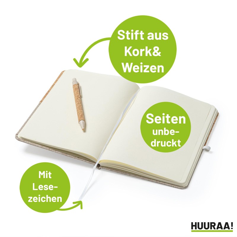 Huuraa Elephant Silhouette Notebook Gift DIN A5 80 Sheets Including